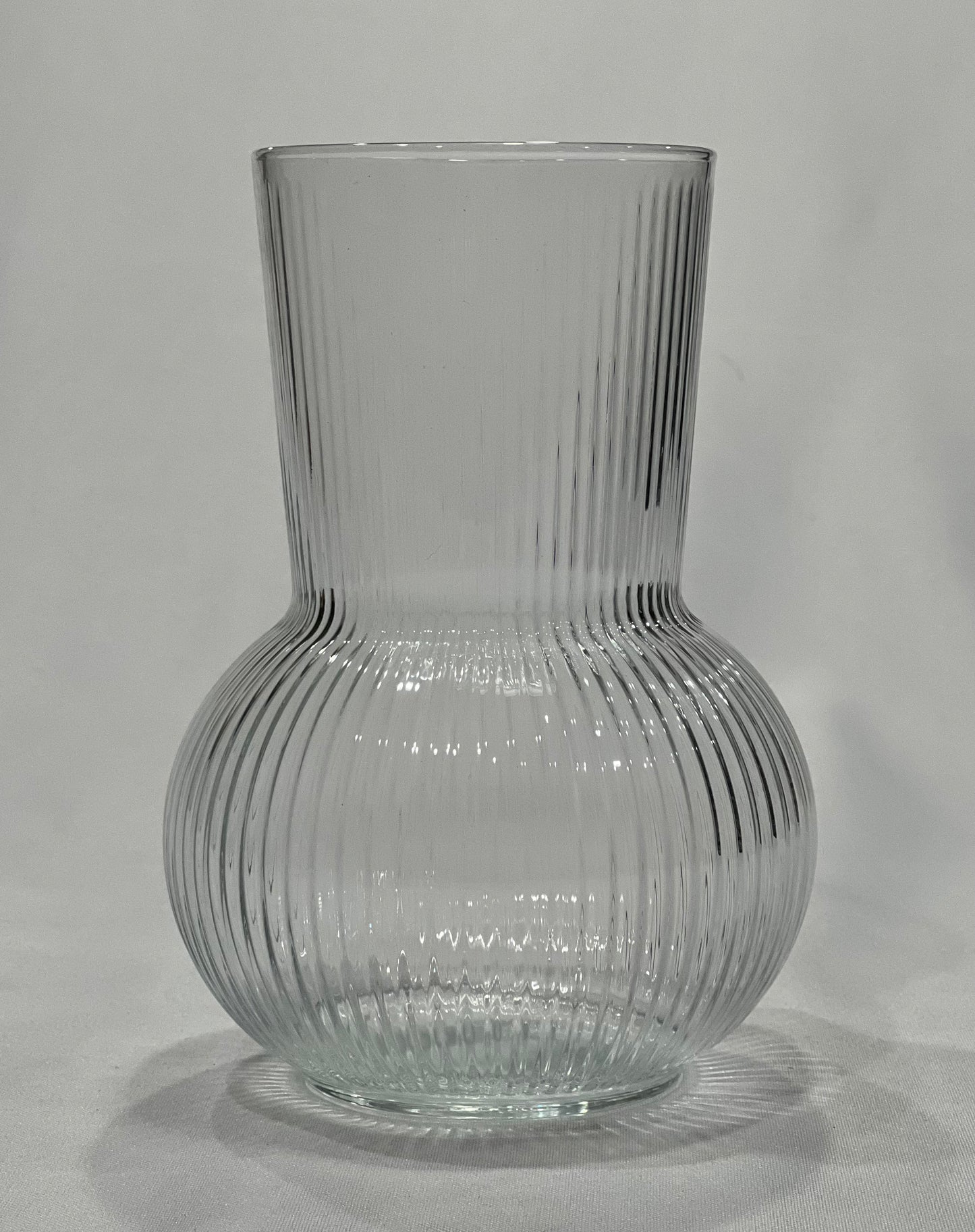 Clear Ribbed Glass Vase Rental