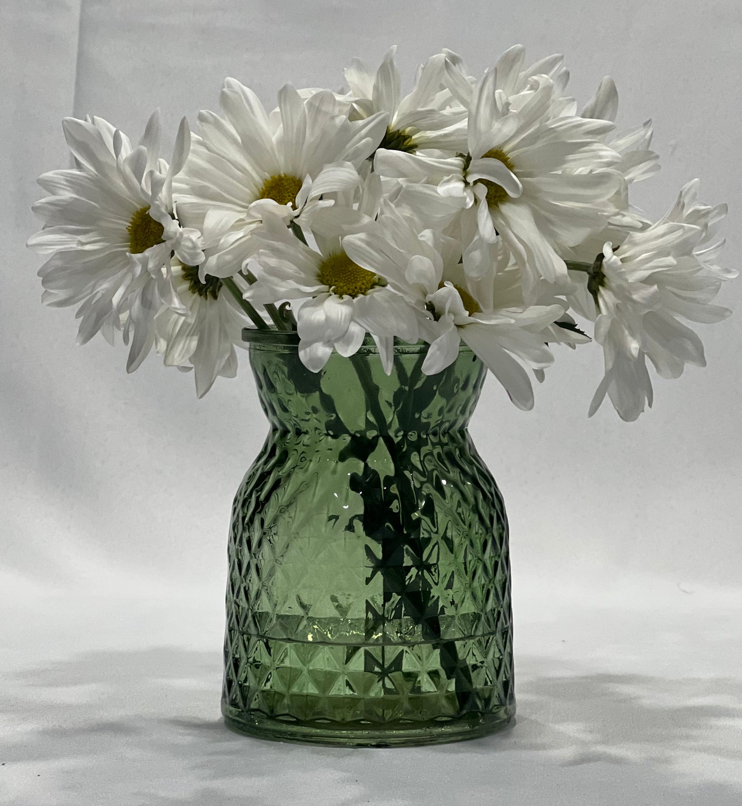 Green Glass Bouquet Vase Rental