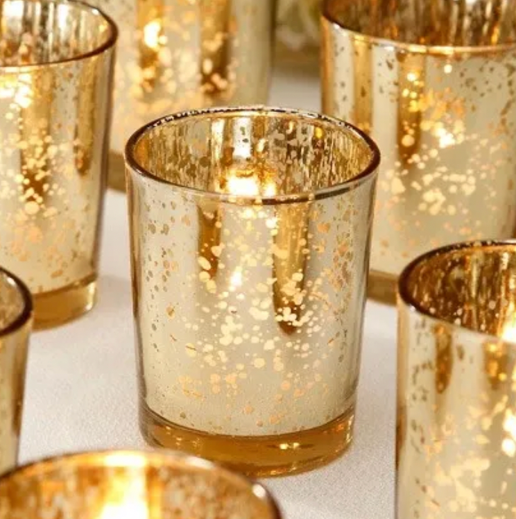 Gold Mercury Glass Votive Rental